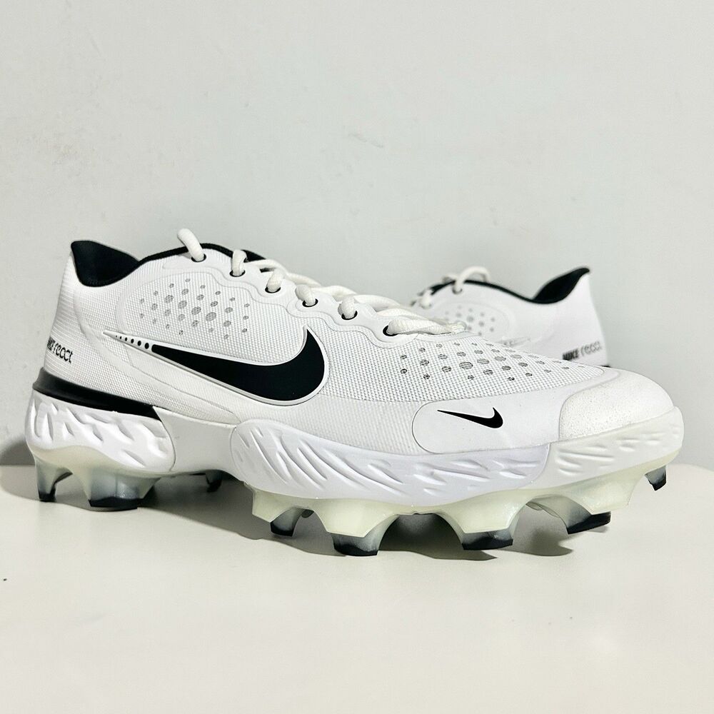 Nike Alpha Huarache Elite 3 Low MCS “White Black” Sz 11.5 Baseball Cleat No Lid